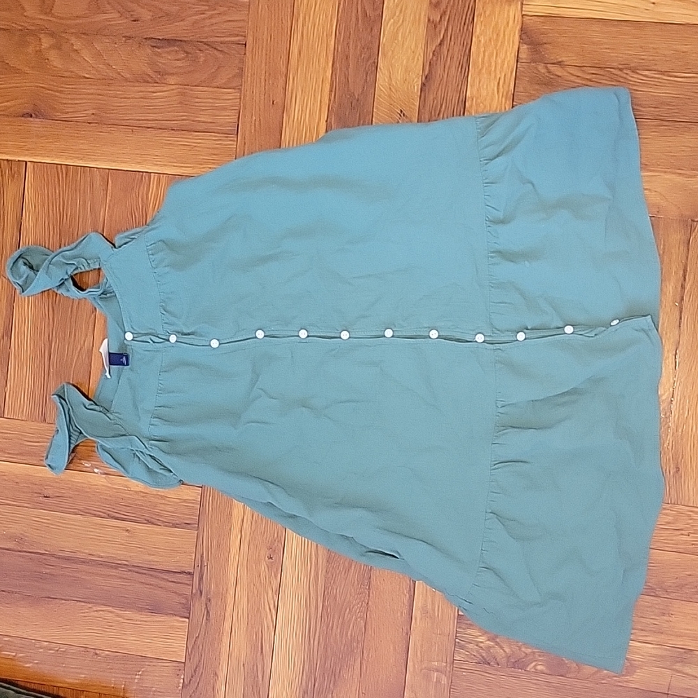 Green button sun dress size S